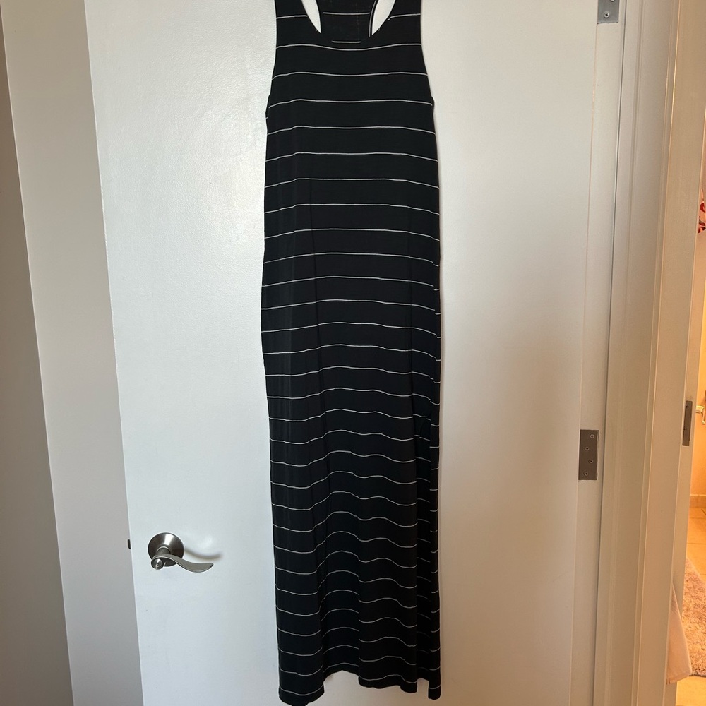 Anama Black Striped Racerback Maxi Dress